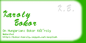 karoly bokor business card